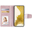 Hanman 2 in 1 Detachable Magnetic Flip Leather Wallet Cover Case for Samsung Galaxy S25-Rose Gold