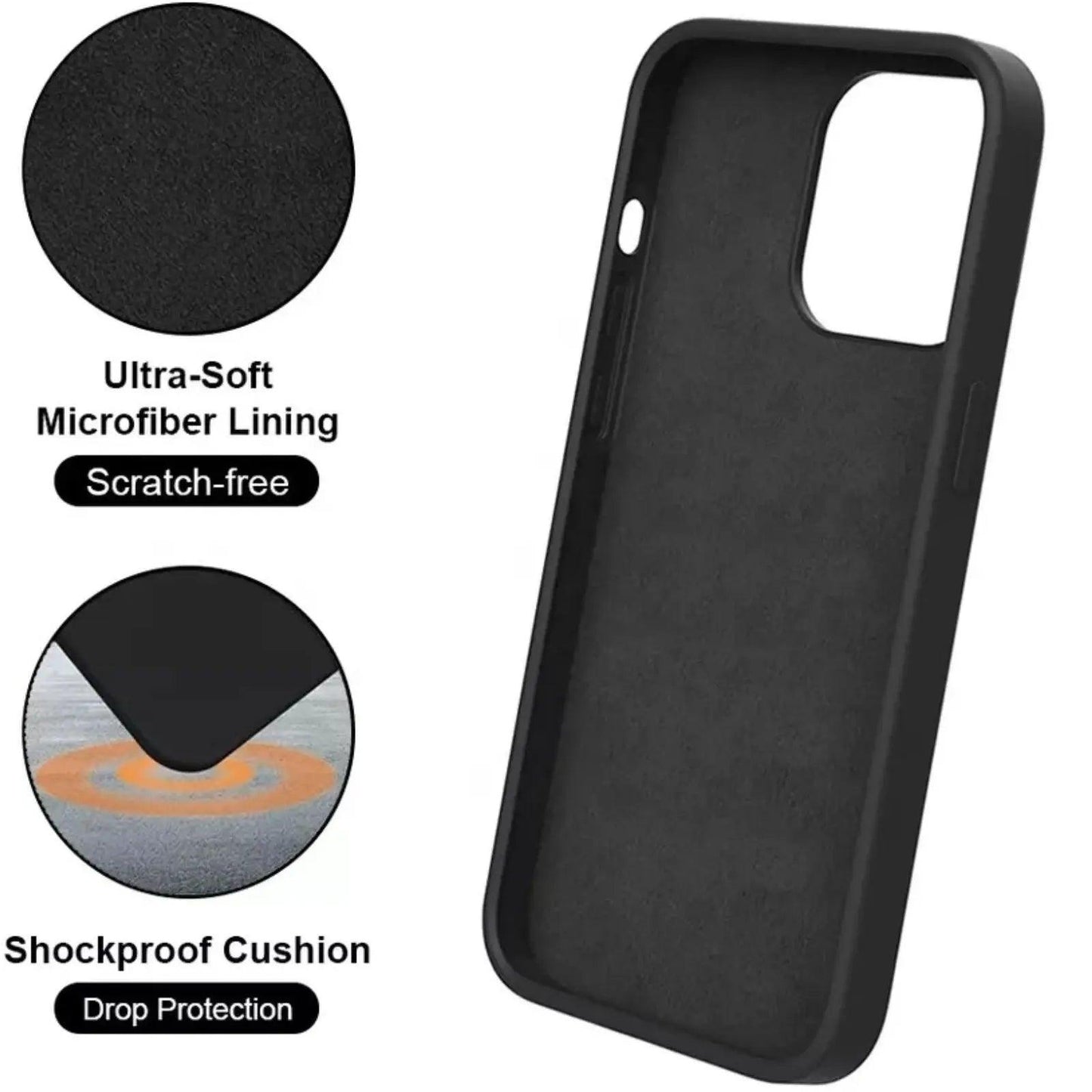 Liquid Silicone Case Cover for iPhone 15 Black