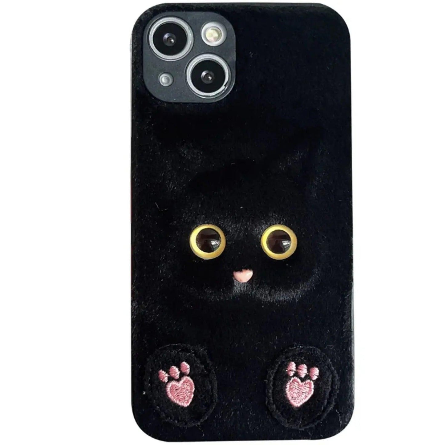 Plush Three-dimensional Cat Eyes Mobile Phone Case Anti-fall - MyMobile