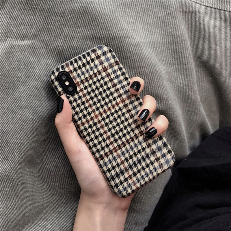 Fabric Plaid Material Mobile Phone Case Fall-proof - MyMobile