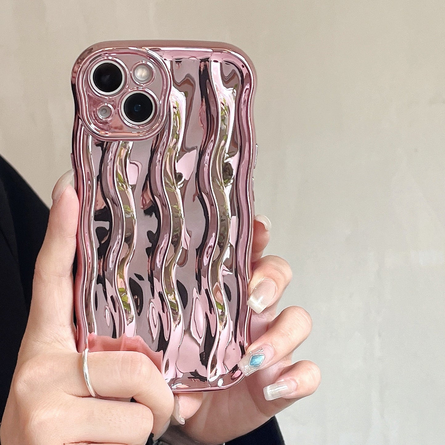 Electroplating Water Ripple Suitable Phone Case Solid Color For iPhone 16