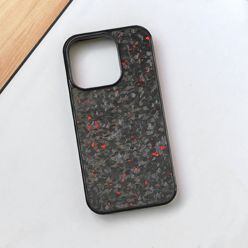 Gold Foil Carbon Fiber Forged Grain Phone Case For iPhone 16