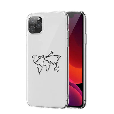 Airplane Map Mobile Phone Case Mobile Phone Transparent Soft Online Only