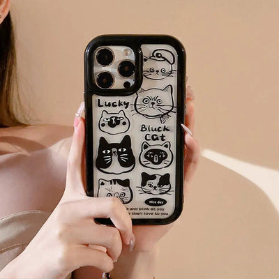 Cream Acrylic Cat Mood Phone Case CANON