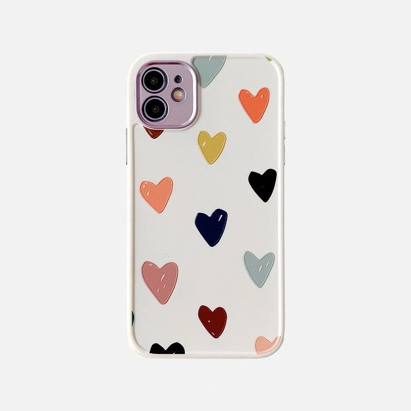 Multiple Colored Loving Heart Electroplated Lenses XR All-inclusive Phone Case - MyMobile