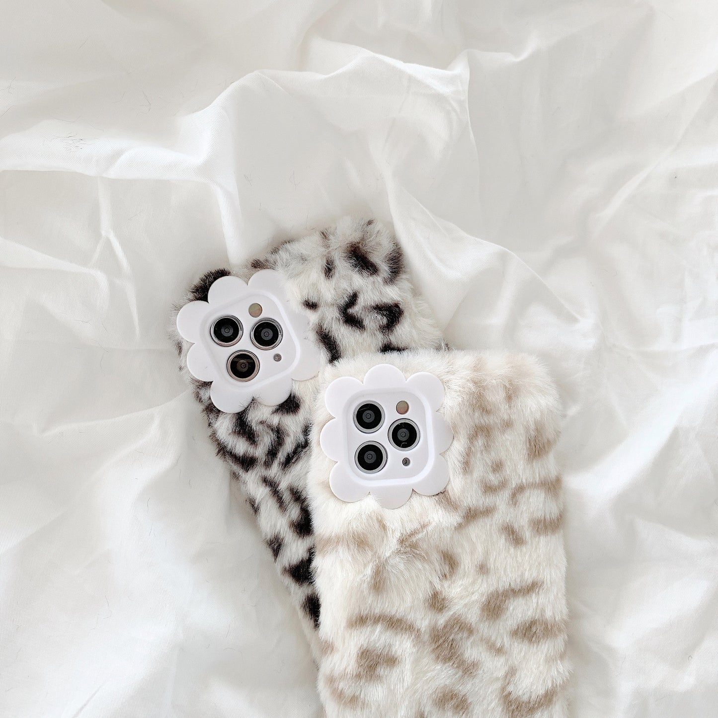 Leopard print fall-winter plush mobile phone case - MyMobile