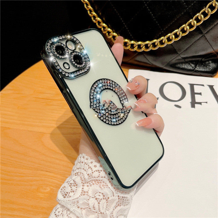 Diamond Ring Phone Case Diamond Electroplating Soft For iPhone 14