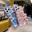 Fashion Plum Blossom Spot Drill Diamond Flower Plating TPU Phone Case For iPhone 16