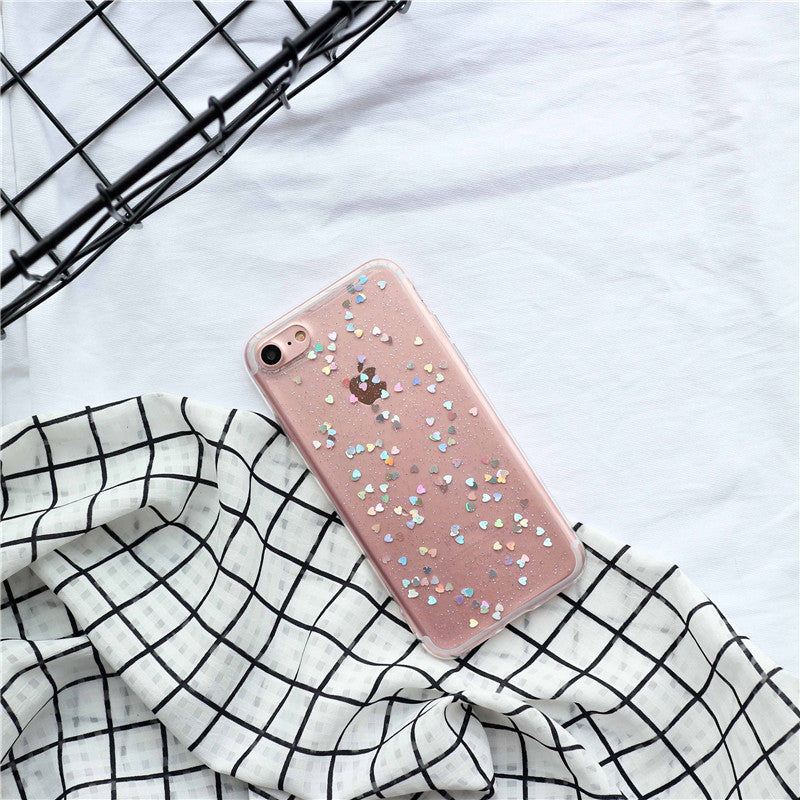 Star Heart Shape Glitter Phone Case - MyMobile