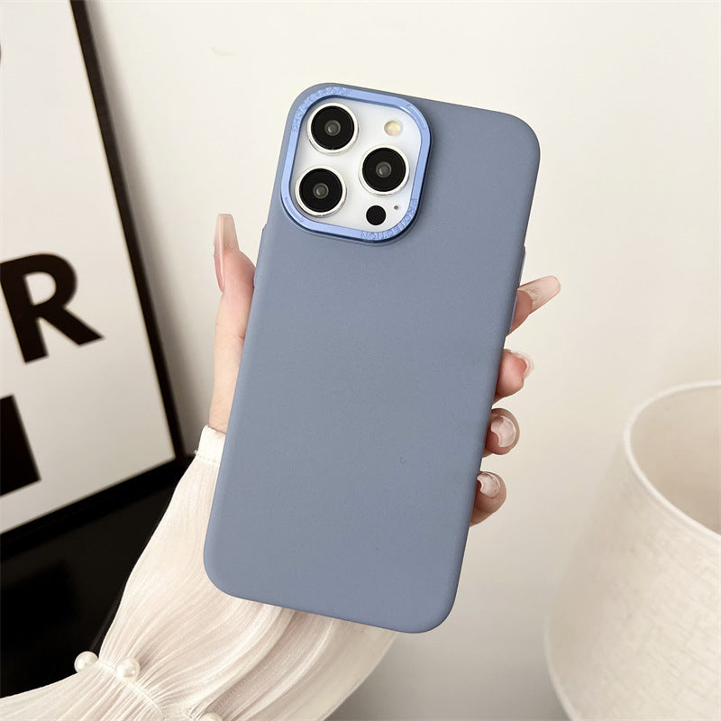 Solid Color Large Hole Sand Crystal Phone Case For iPhone 15