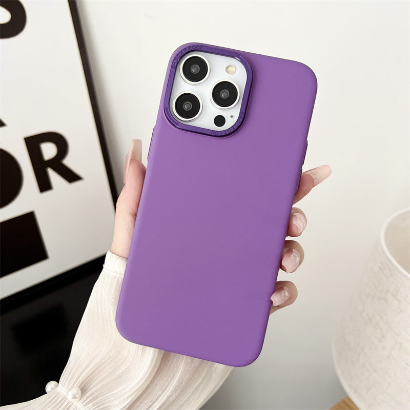 Solid Color Large Hole Sand Crystal Phone Case For iPhone 15