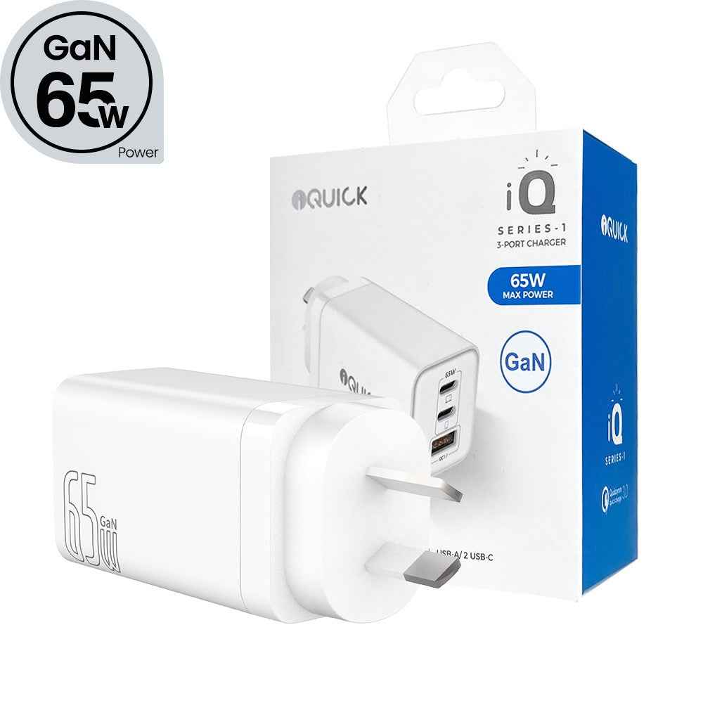 iQuick GaN 65W PD3.0+QC3.0 Fast Charging