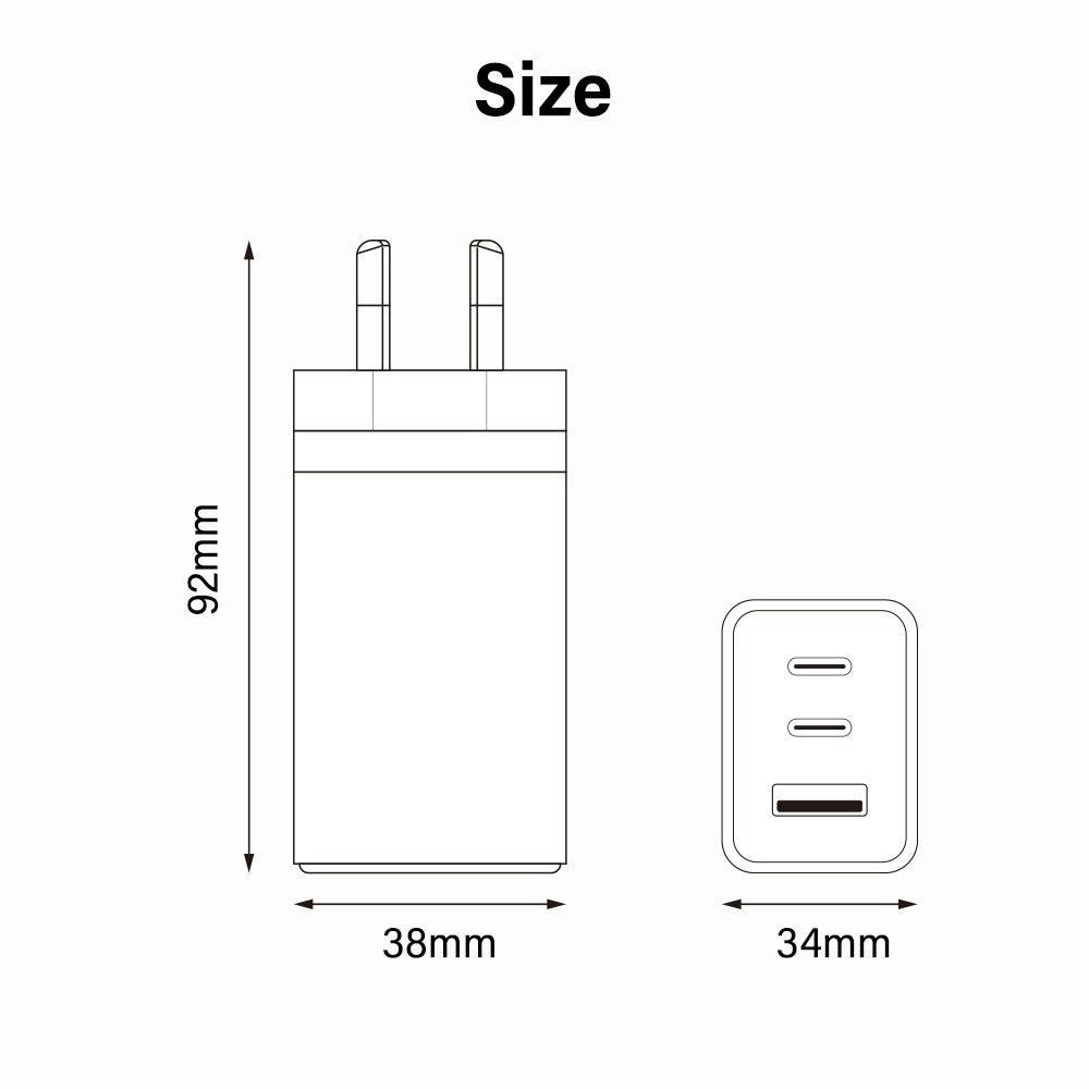 iQuick 65W USB-C Dual Ports Charging Adapter