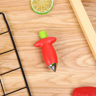 Strawberry Stem Remover Metal Plastic Fruit Leaf Remover Tomato Stalks Strawberry Knife Stem Remover Gadget Kitchen Cooking Tool