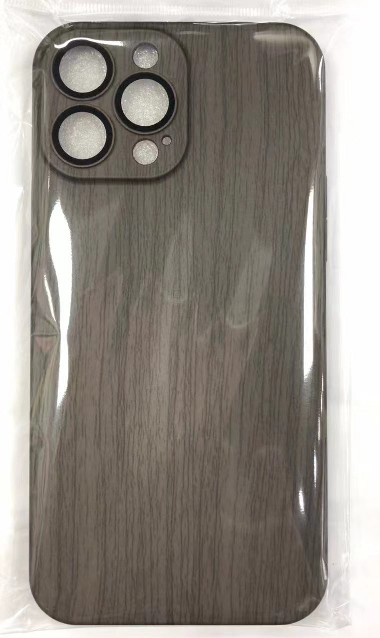 Lens Film Anti-fall Wood Grain Magnetic Wireless Phone Case For iPhone 16