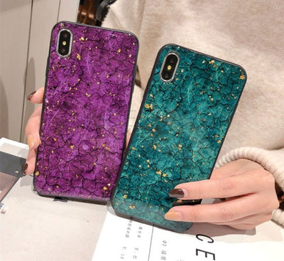 Gold foil Epoxy Mystery Purple Cover For Huawei P 20