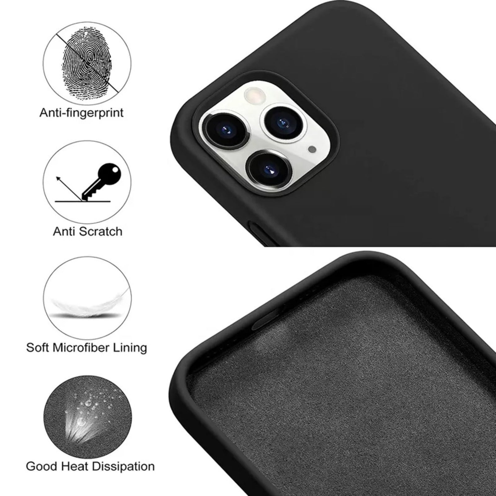 Liquid Silicone Case Cover for iPhone 15 Black