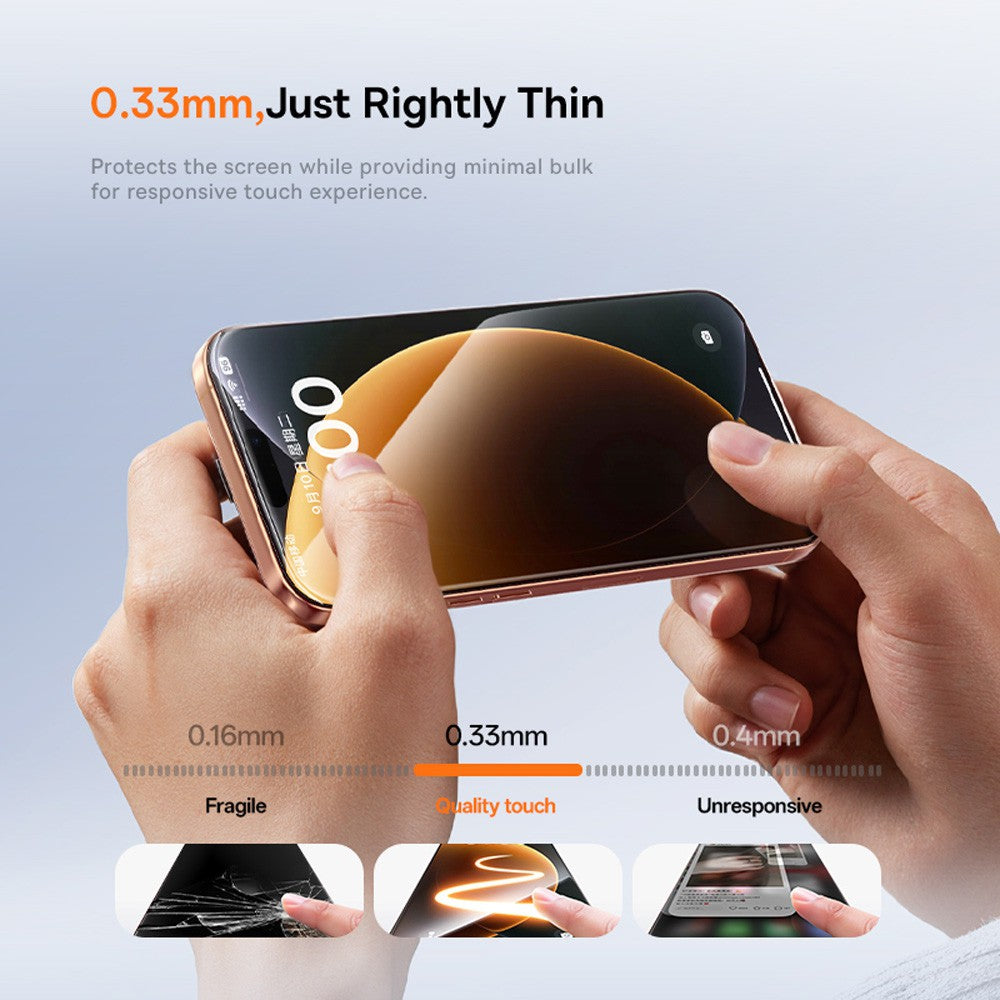 Baseus iPhone 17 Pro Max Crystal Diamond Series HD Tempered Glass Dust-free Chamber II