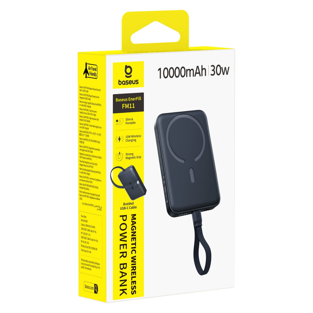 Baseus EnerFill FM11 Magnetic Power Bank with Built-in USB Cable 10000mAh 30W - MyMobile