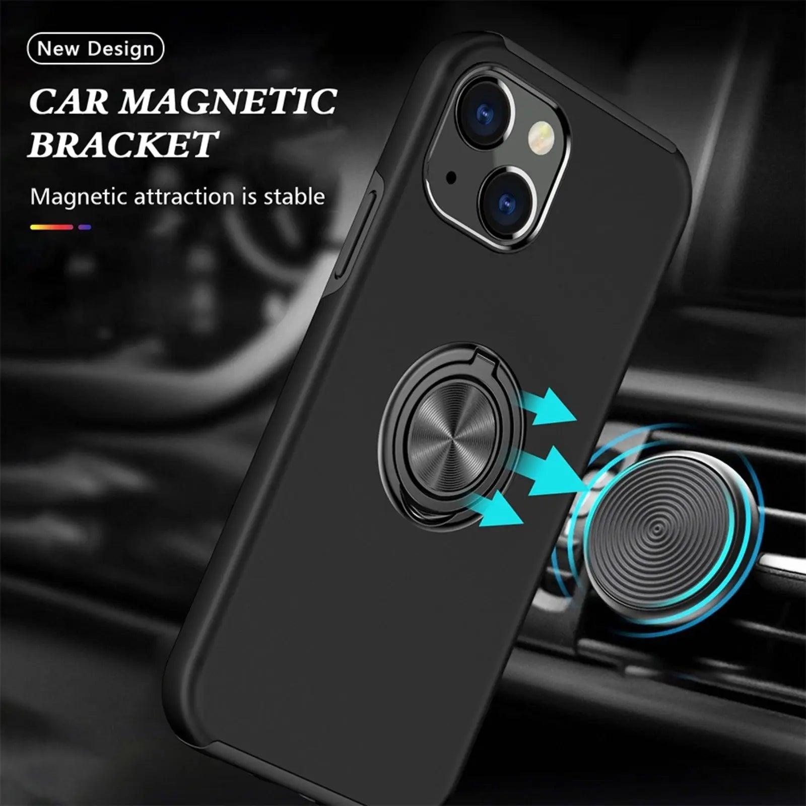 Magnetic Ring Holder Shockproof Cover Case For Iphone 14 Pro Max