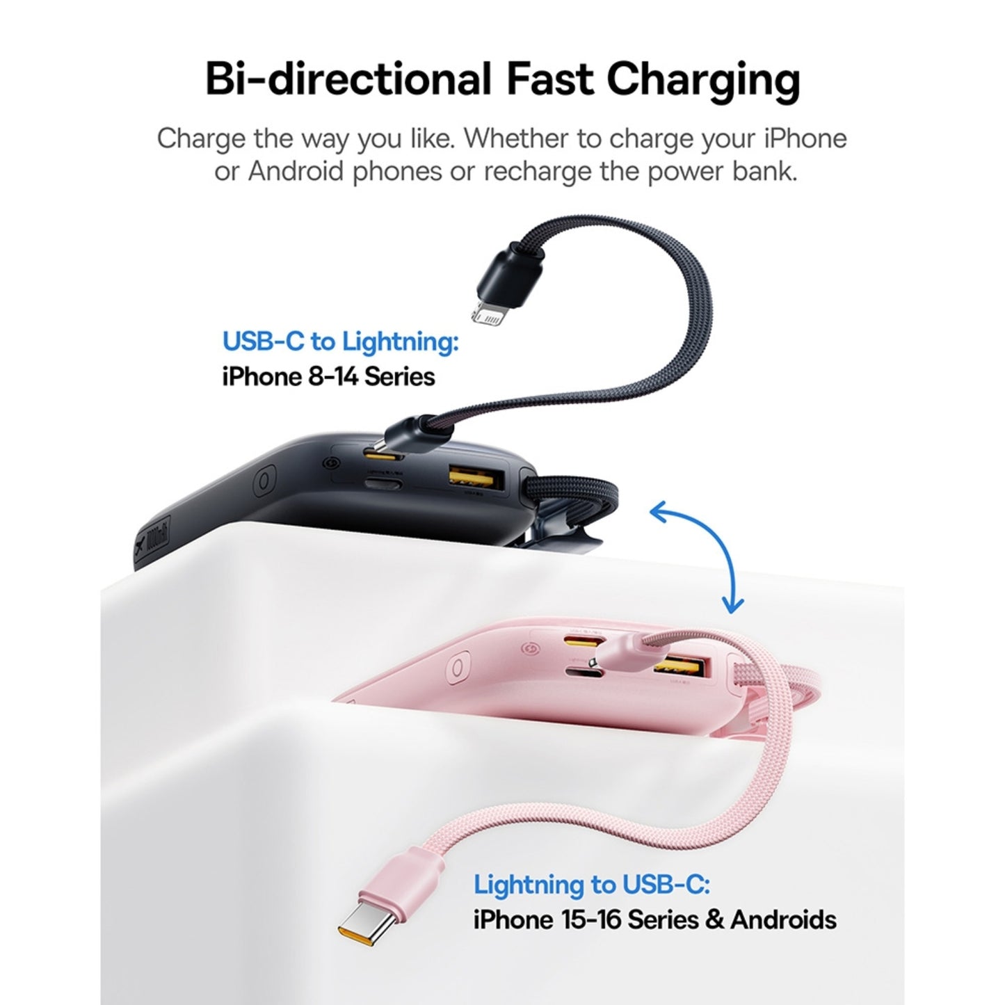 Baseus EnerFill FC21 Qpow 3 Ultra Digital Display Power Bank With Detachable Cable 10000mAh 45W