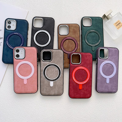 Frosted Solid Color Magnetic Phone Case For iPhone 14