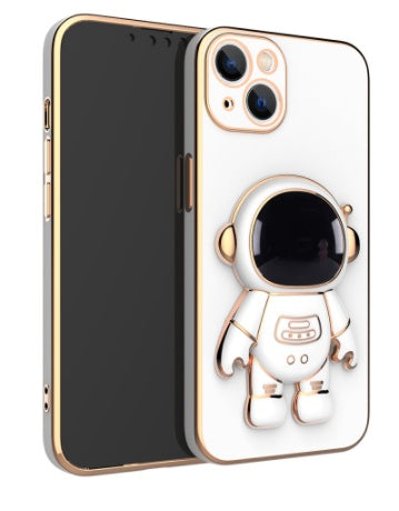 3D Astronaut Phone Case Anti-Drop Electroplating Bracket For iPhone 14