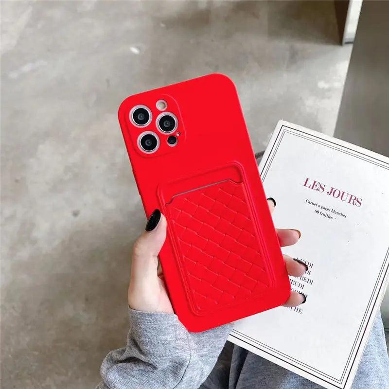 Solid Color Card All-in-one Mobile Phone Case Cover Online Only