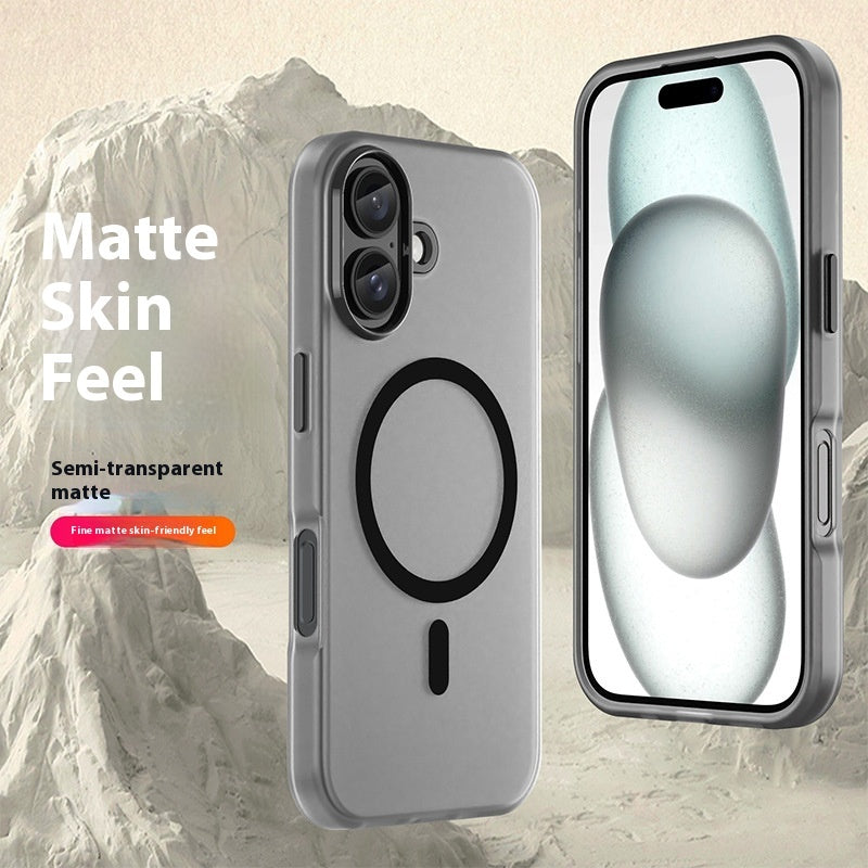 Magnetic Matte Skin Feeling Translucent Phone Case For iPhone 16