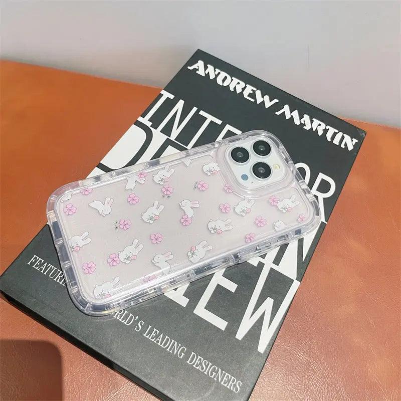 Sweet  Flower Rabbit Transparent Mobile Phone Case Online Only