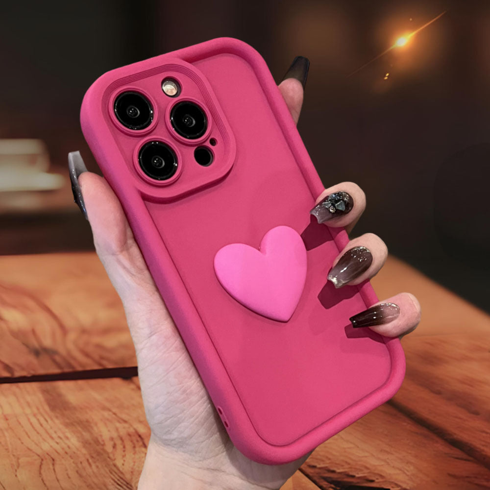 Three-dimensional Love Skin-friendly Frosted Lens All-inclusive Phone Case - MyMobile