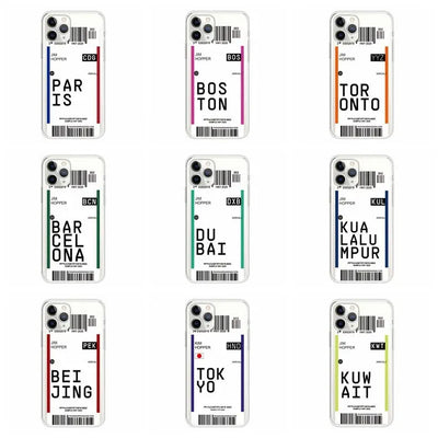 Boarding pass creative transparent mobile phone case Online Only