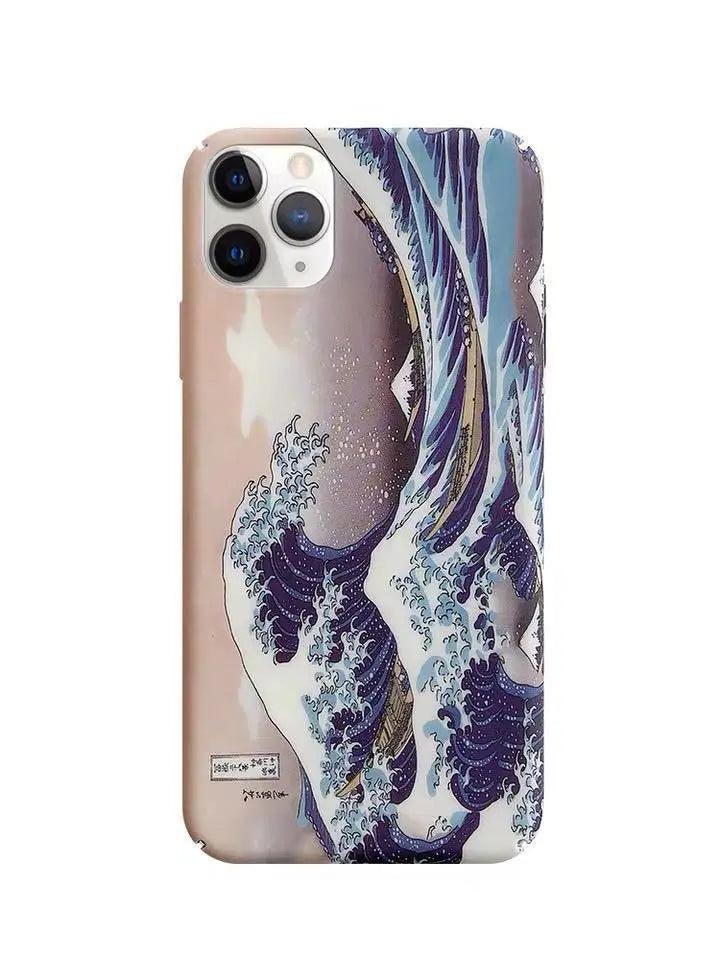 Art oil painting ocean wave mobile phone case Online Only