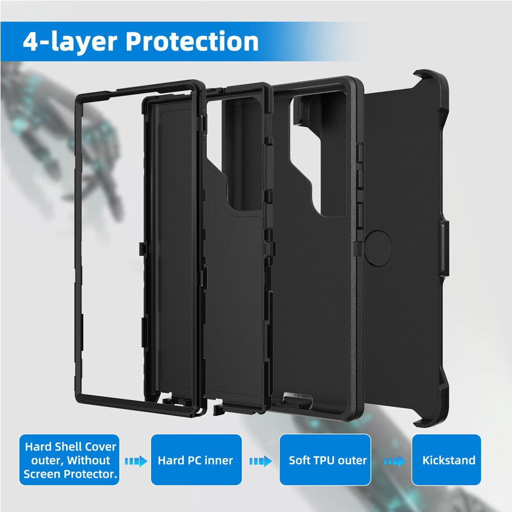 Shockproof Robot Armor Hard Plastic Case Cover with Belt Clip for Samsung Galaxy S24 Ultra