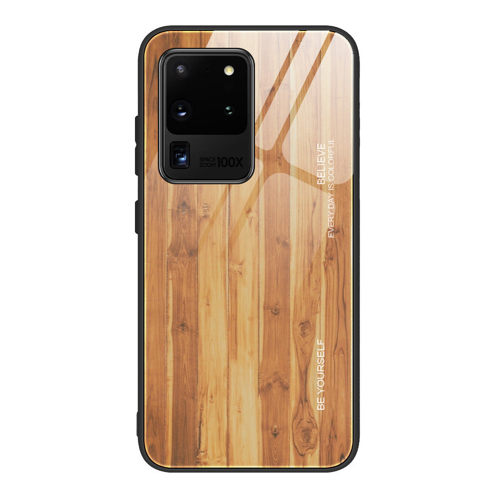 Wood grain tempered glass phone case For Samsung Galaxy Note 10