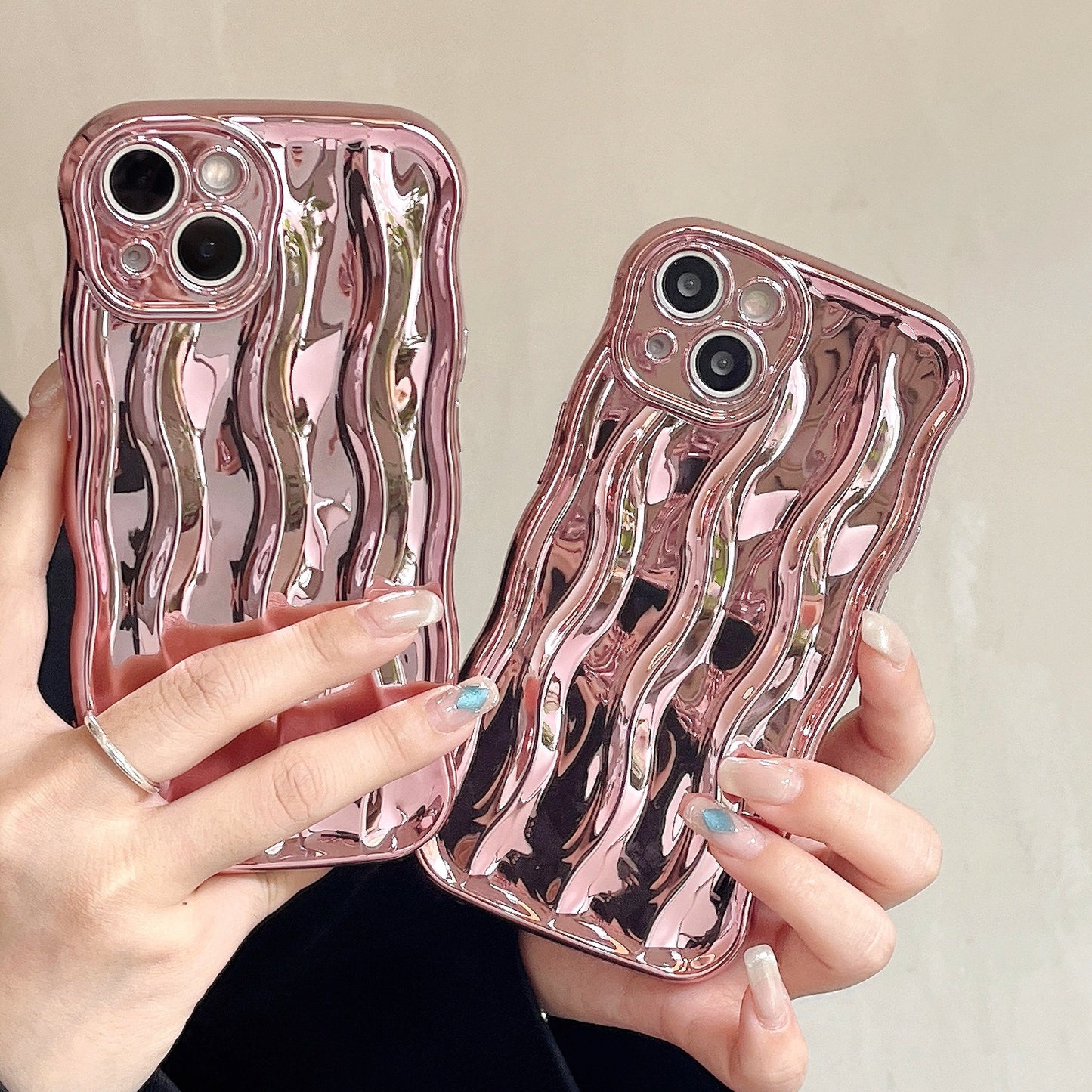 Electroplating Water Ripple Suitable Phone Case Solid Color For iPhone 16