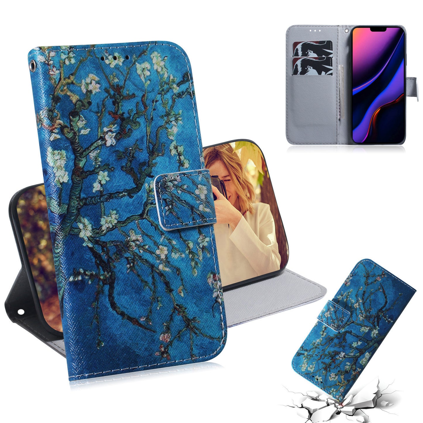 Flip Phone Case Painted Leather For Huawei P30