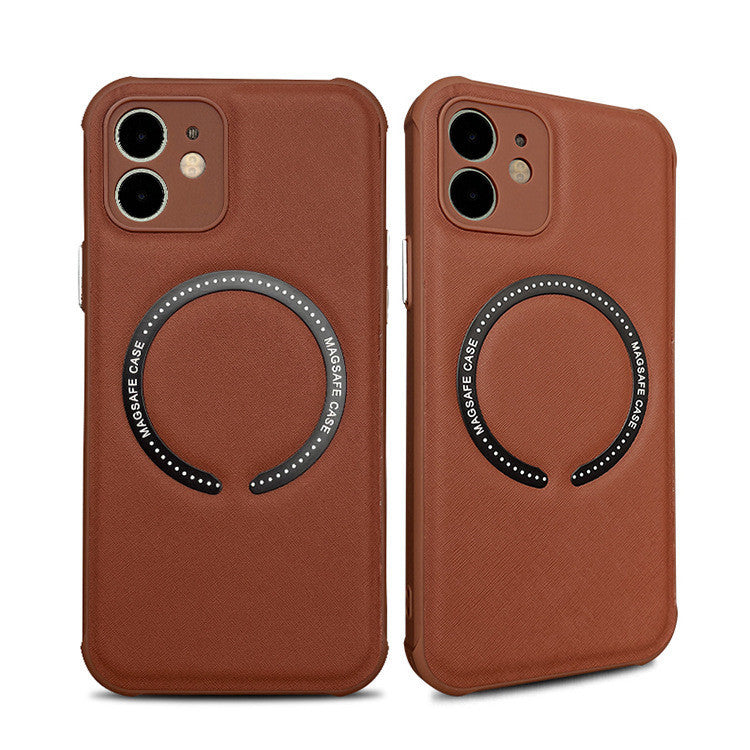 Leather Phone Case Iphone14 Mag Safe Magnetic Cross For iPhone 14