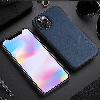 Plain Leather Phone Case For iPhone 14