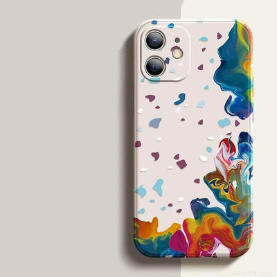 Watercolor Lens All-inclusive Niche Personality Liquid Silicone Phone Case Online Only