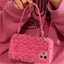 Rose Red Portable Plush Bag Suitable For Hot Girl Phone Case For iPhone 14