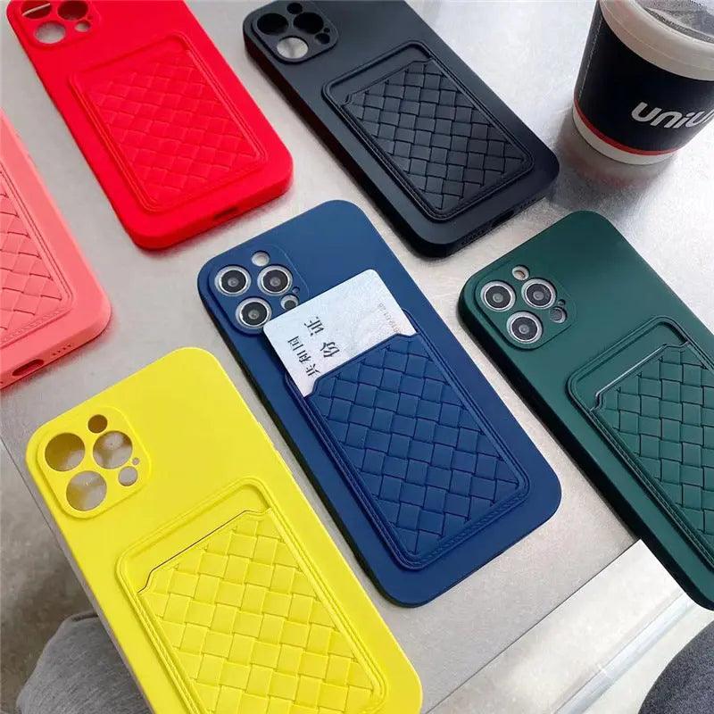 Solid Color Card All-in-one Mobile Phone Case Cover - MyMobile