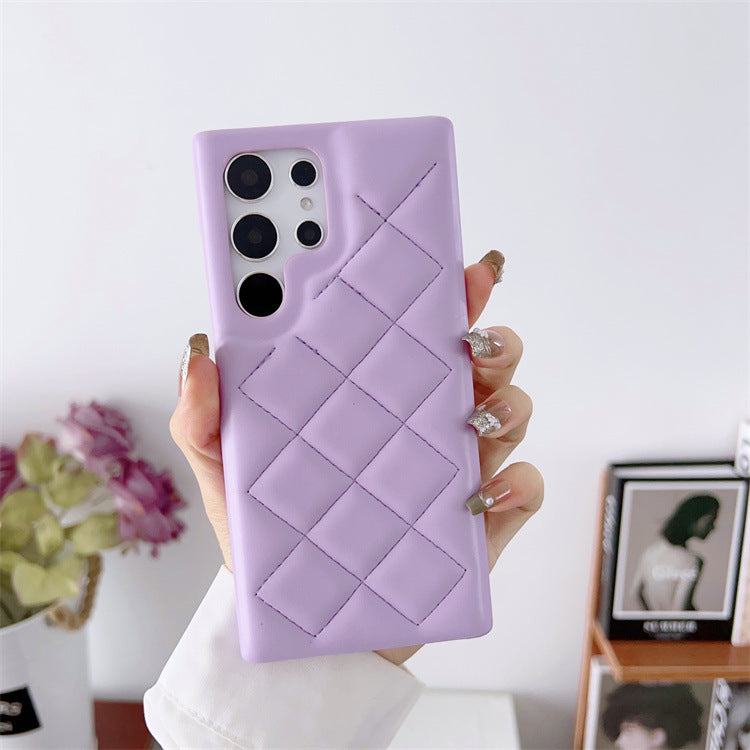 Diamond Plaid Phone Case Leather Phone Protective Case For Samsung Galaxy S23