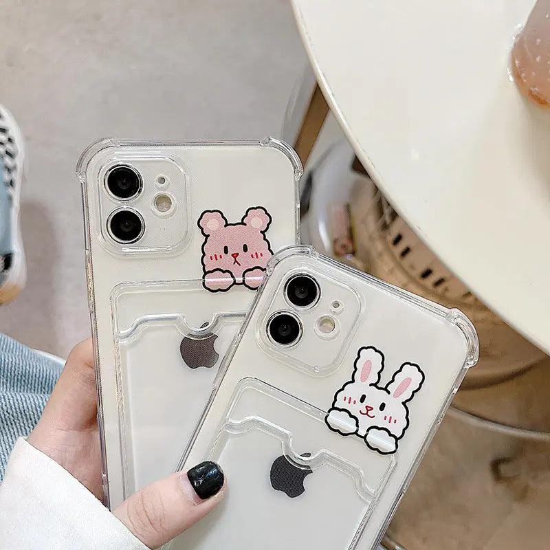 Bear Transparent Shell Mobile Phone Case - MyMobile