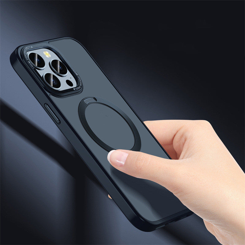 Aluminum Alloy Bracket Magnetic Phone Case  For iPhone 14