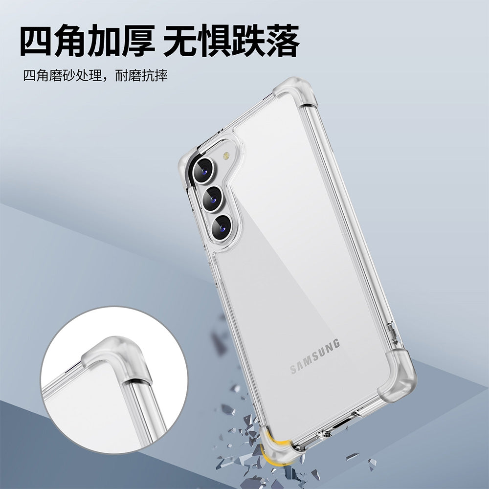 Anti-Shock Space Protective Clear Case Cover for Samsung Galaxy S24 Plus-Transparent