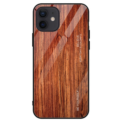 Wood Grain Glass Fashion Mobile Phone Protective Case - MyMobile