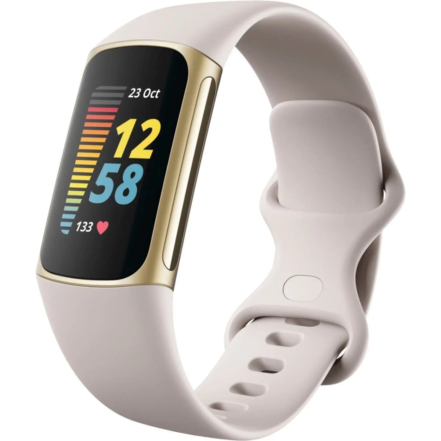 Fitbit Charge 5 Tracker Soft Gold w/White Band - MyMobile