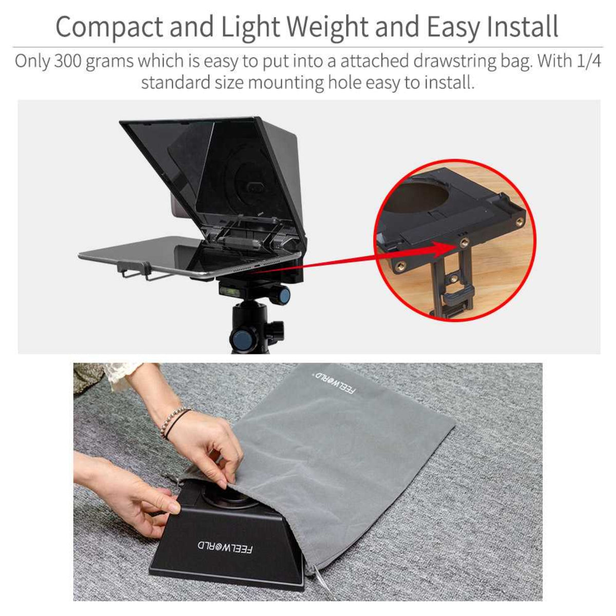 Feelworld TP2A Portable Teleprompter