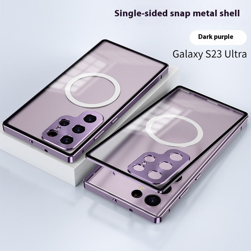 Metal Frame Spring Fastener Magnetic Goggles Phone Case For Samsung Galaxy S24